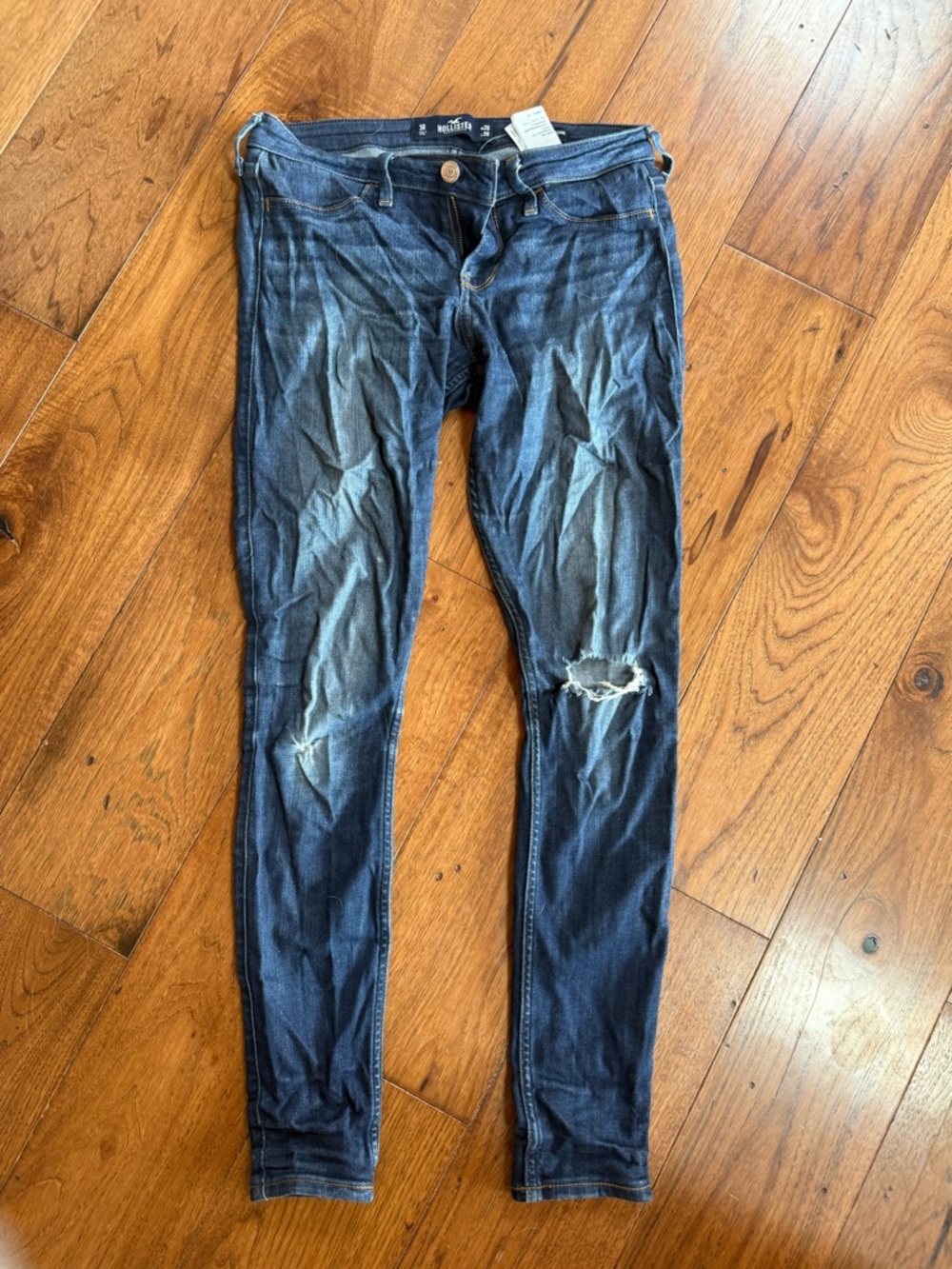Hollister Dark Blue Ripped Skinny Jeans